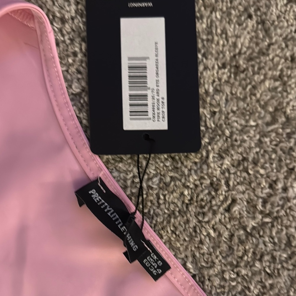 PrettyLittleThing Pink Ruffled Bustier Bodysuit - Picture 3 of 3